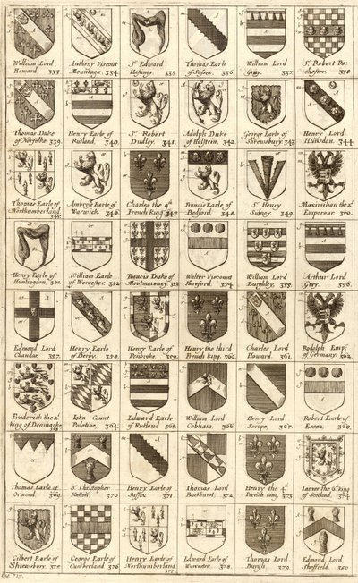 Arms of Knights of the Garter by Wenceslaus Hollar